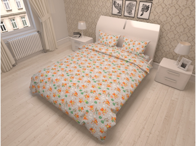 Bērnu gultas veļa  "Frogs Orange"
